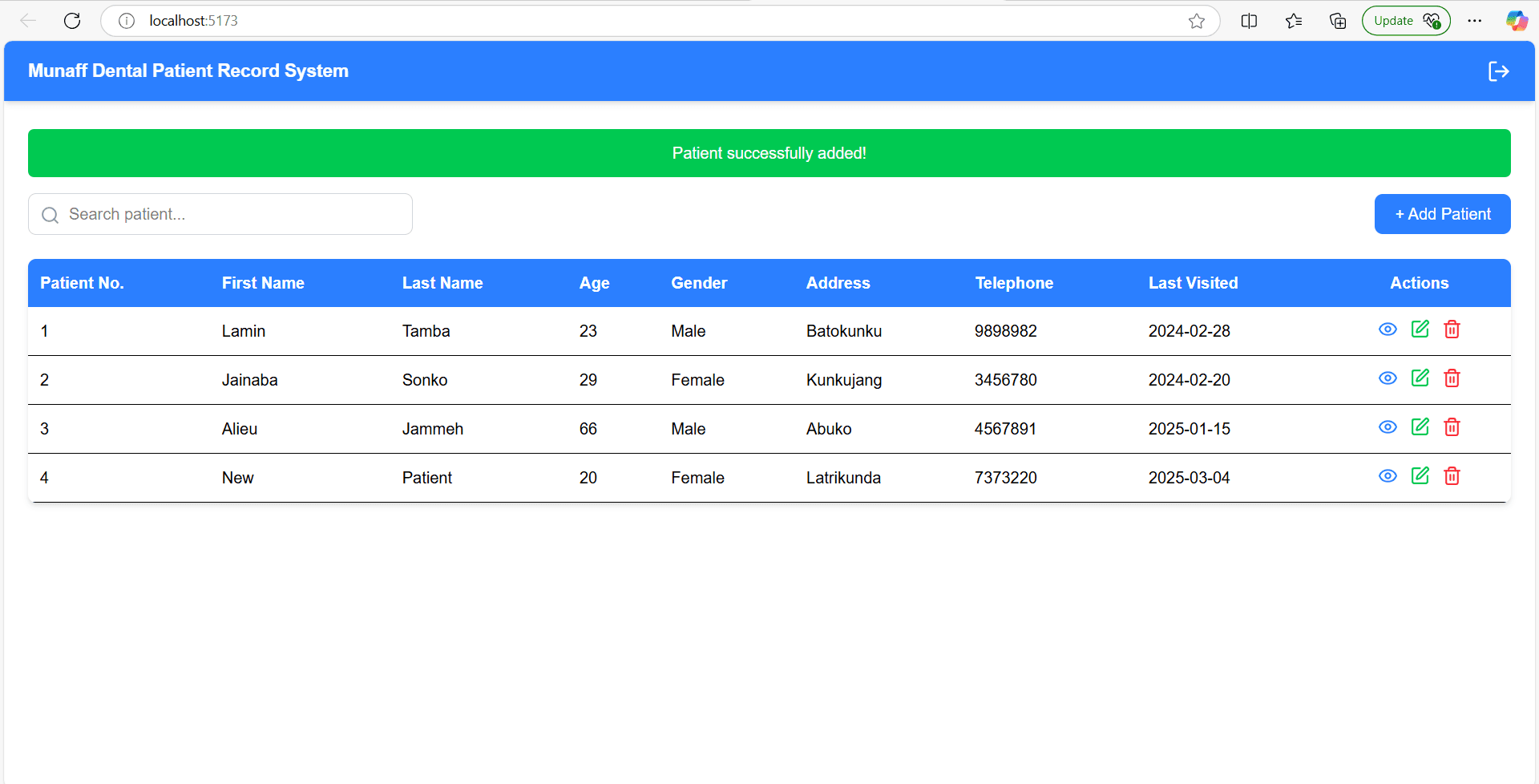 Patients Record System